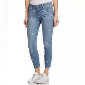 Joe's "Priscilla"Icon Crop Embroidered Daisy Distressed Skinny Jeans Size 29